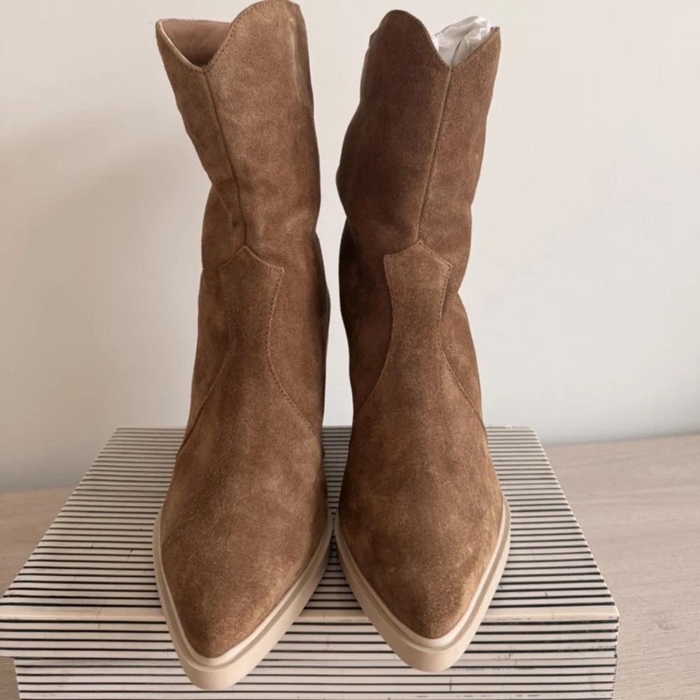 Aquatalia | Coffee / Chocolate Brown Suede Boots 8.5 US Retails $707🏷️ NEWinBOX